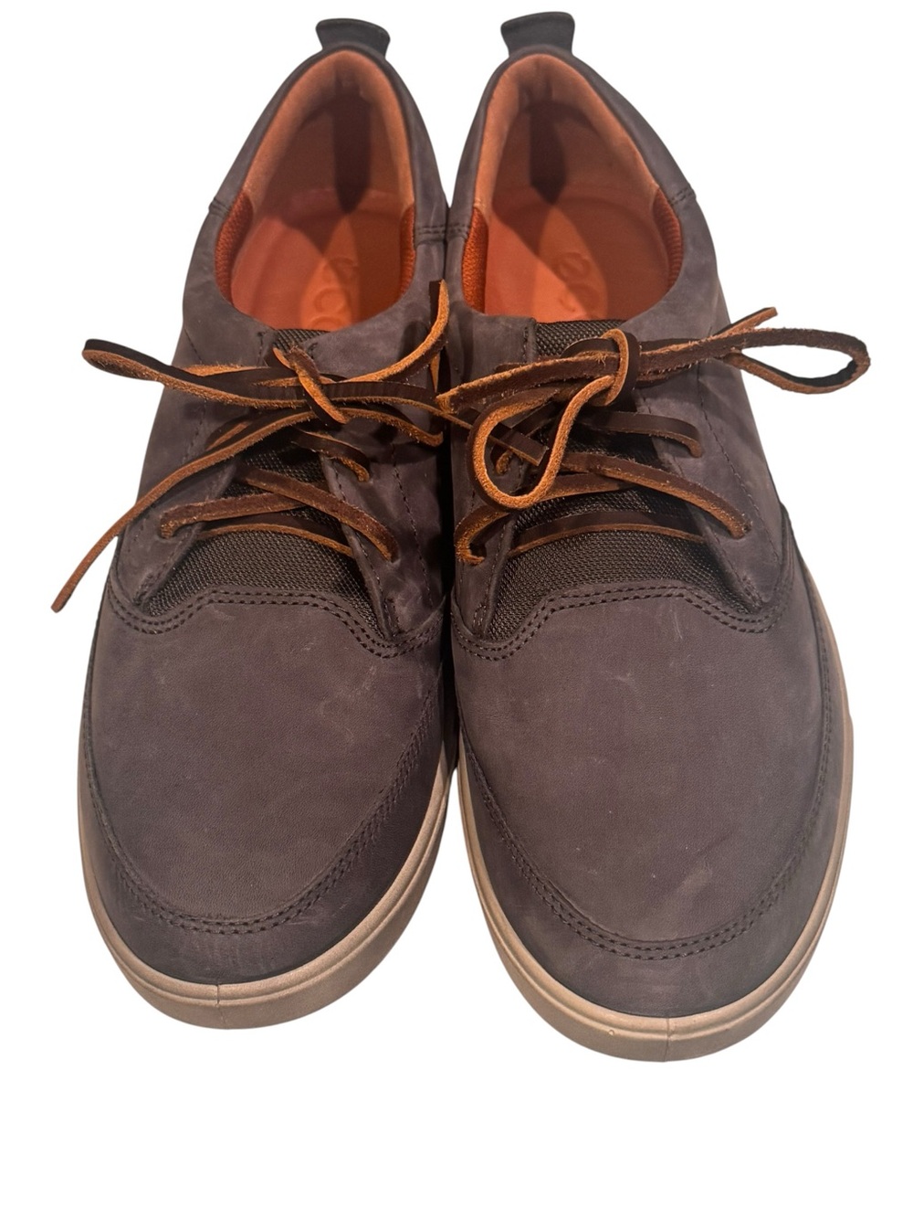 Ecco  Gray suede Lace-Up Sneakers with Tan Accents 44